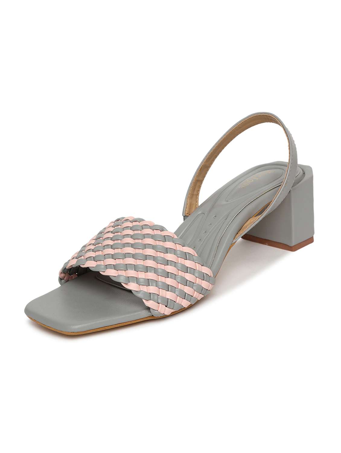 women grey slip on sandal with back strap - 19163683 -  Standard Image - 2