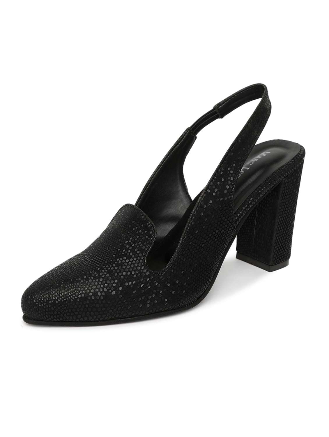 black synthetic back strap sandals - 19163704 -  Standard Image - 2