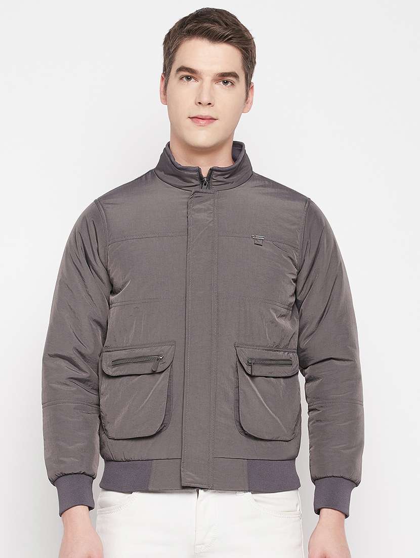 boys stand collar solid  bomber jacket