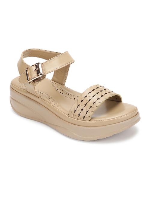 women beige ankle strap wedge - 19164331 -  Standard Image - 0