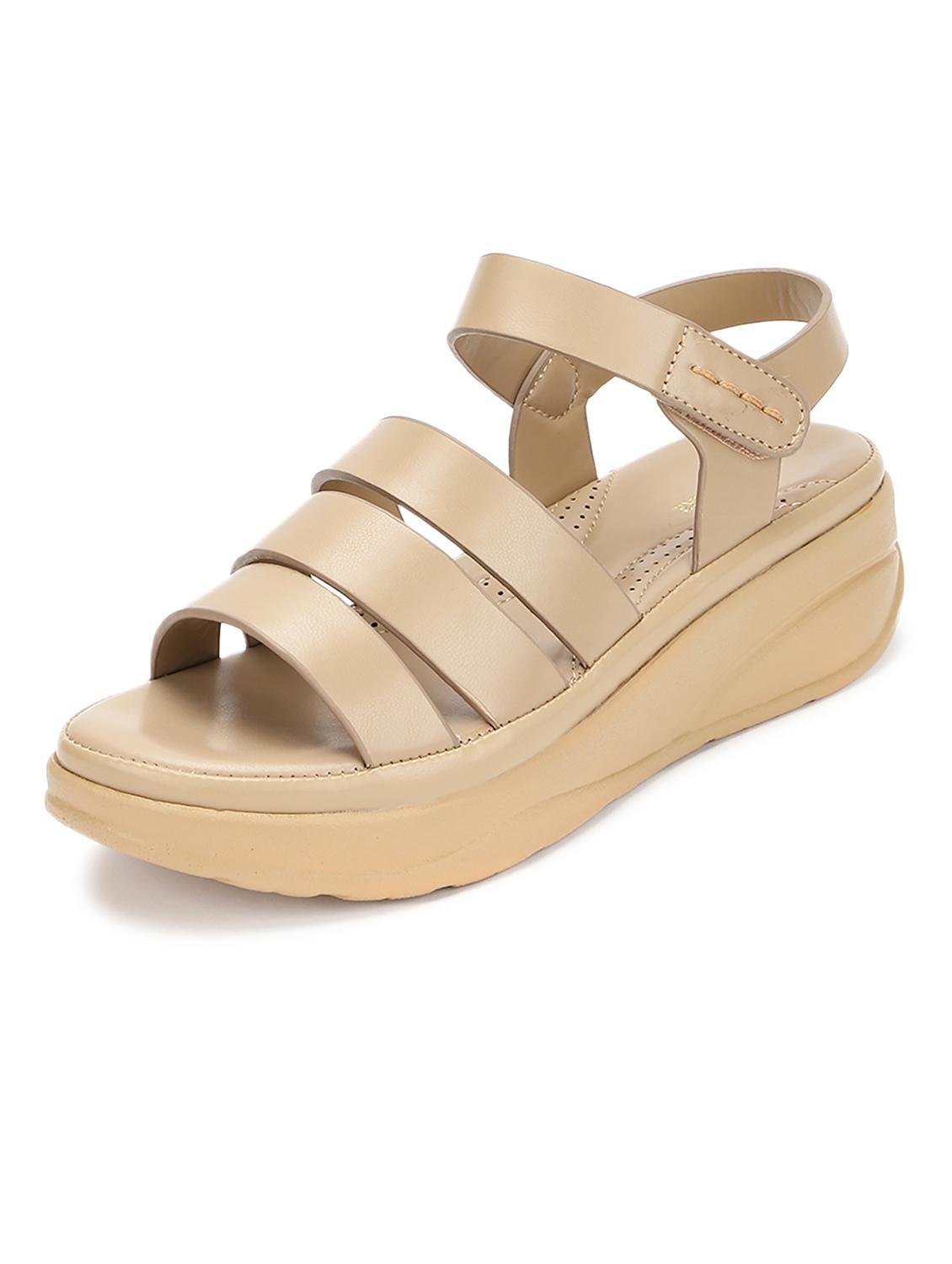 women beige ankle strap wedge - 19164347 - Standard Image - 2