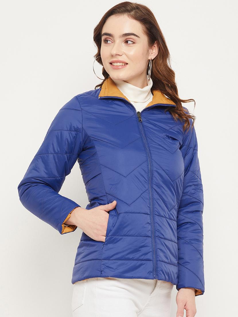 women solid long sleeve reversible quilted jacket - 19164531 - Standard Image - 2