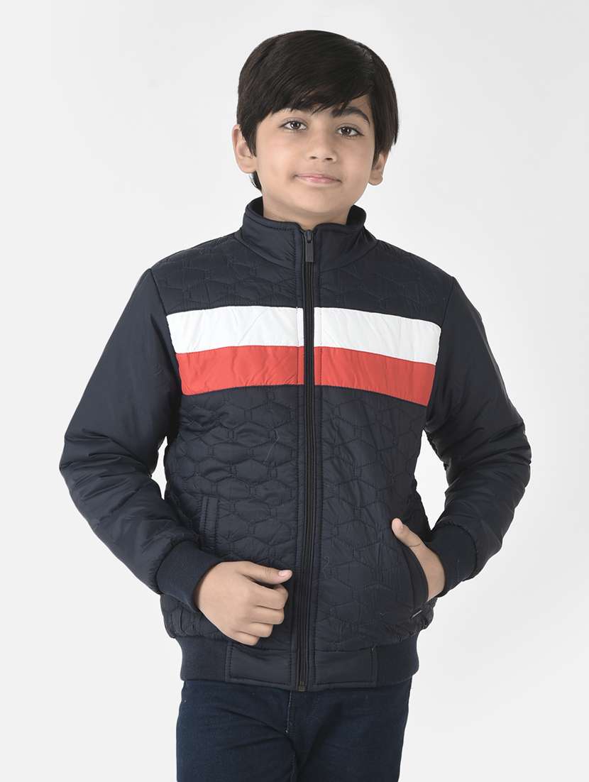 multi colour block printed regular jacket