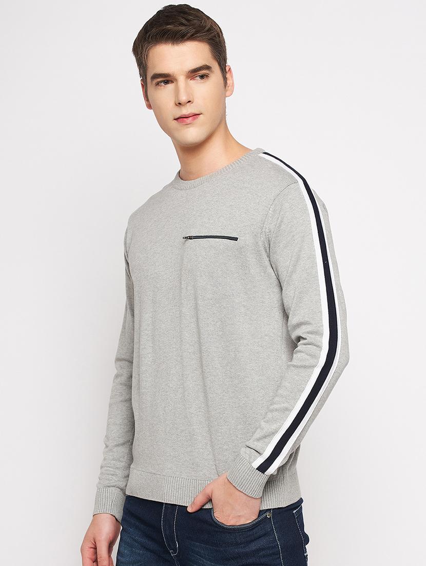 round neck solid pullover - 19164834 - Standard Image - 2
