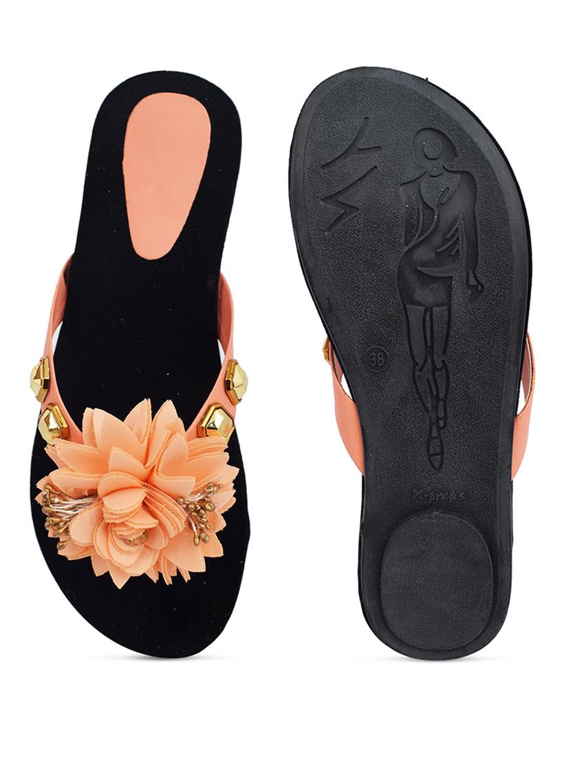 orange slip on flat sandal - 19165838 - Standard Image - 2