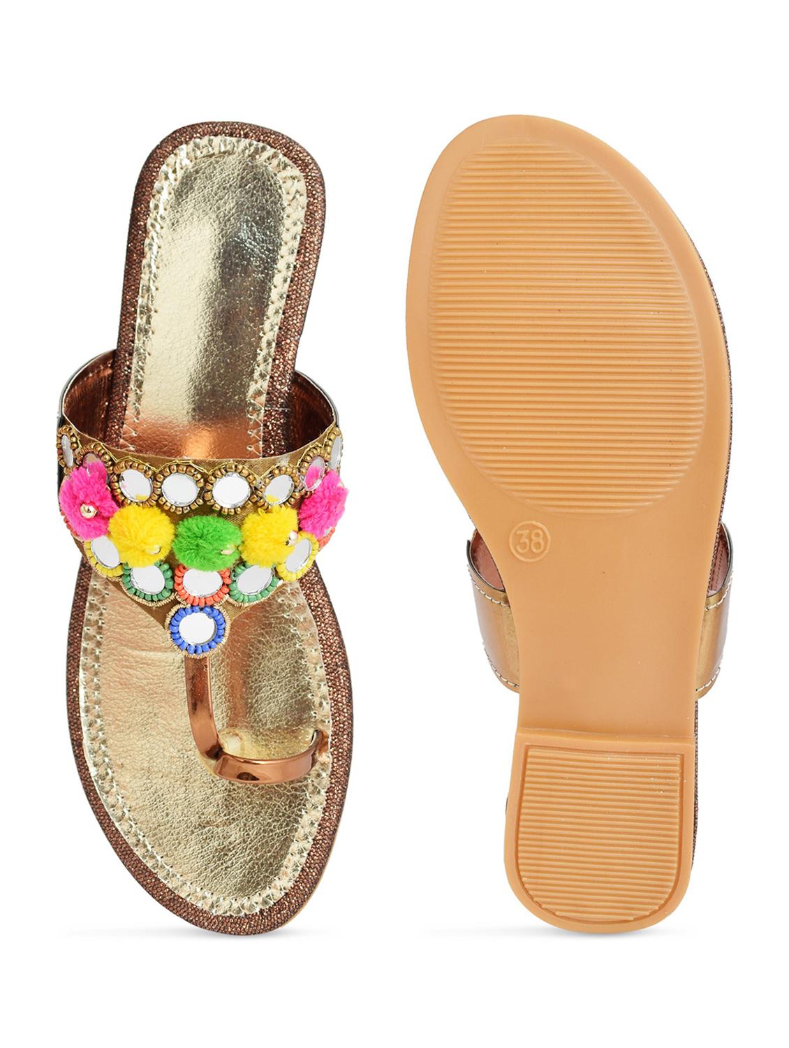 copper slip on flat sandal - 19165842 - Standard Image - 2