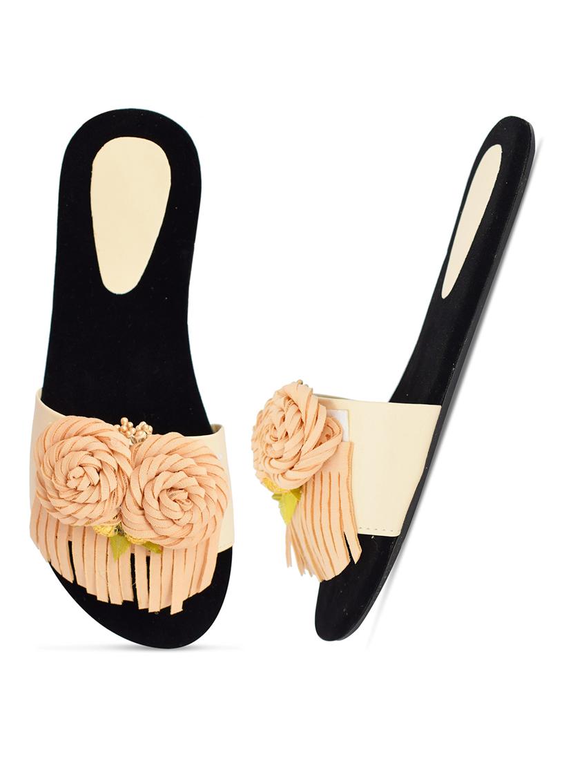 beige slip on flat sandal - 19165845 - Standard Image - 2