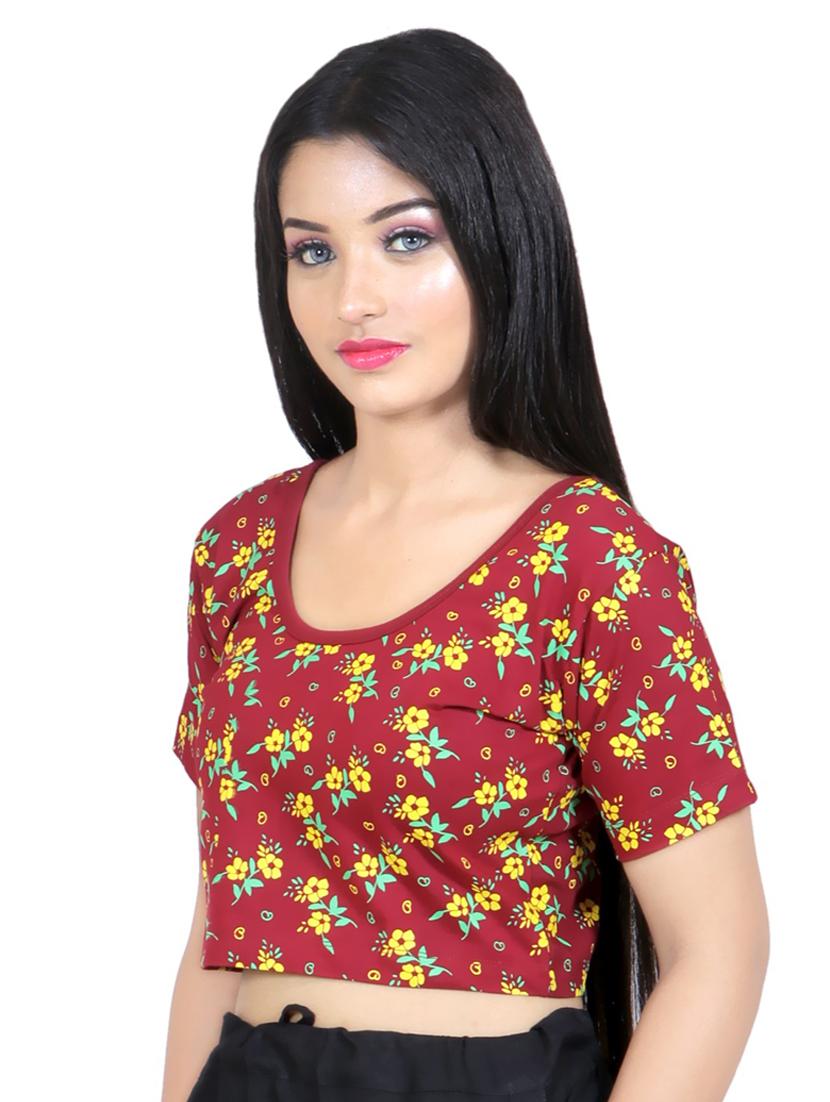 red printed regular blouse - 19165983 - Standard Image - 2