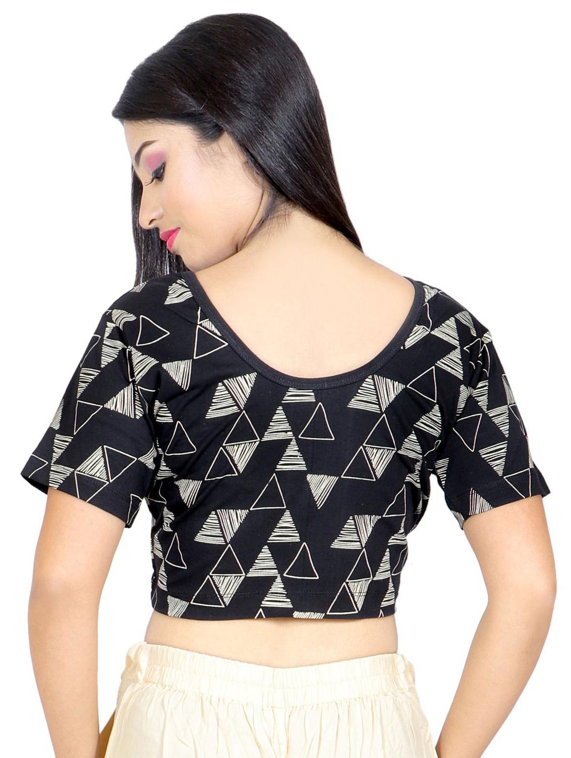 round neck printed blouse - 19165987 - Standard Image - 2