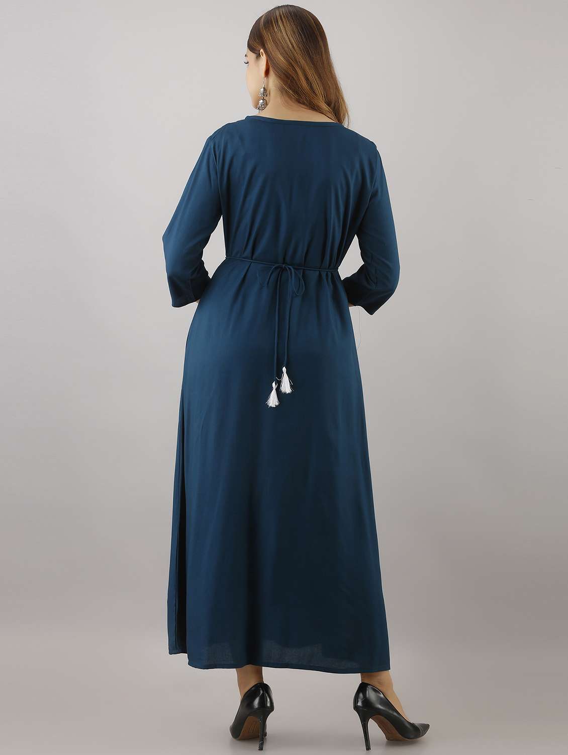 embroidered flared ethnic dress - 19166791 - Standard Image - 2