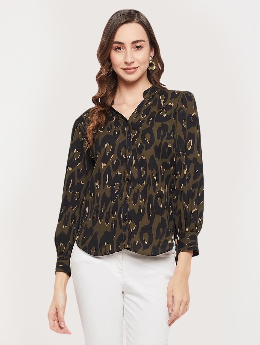 green printed shirt - 19166874 -  Zoom Image - 0