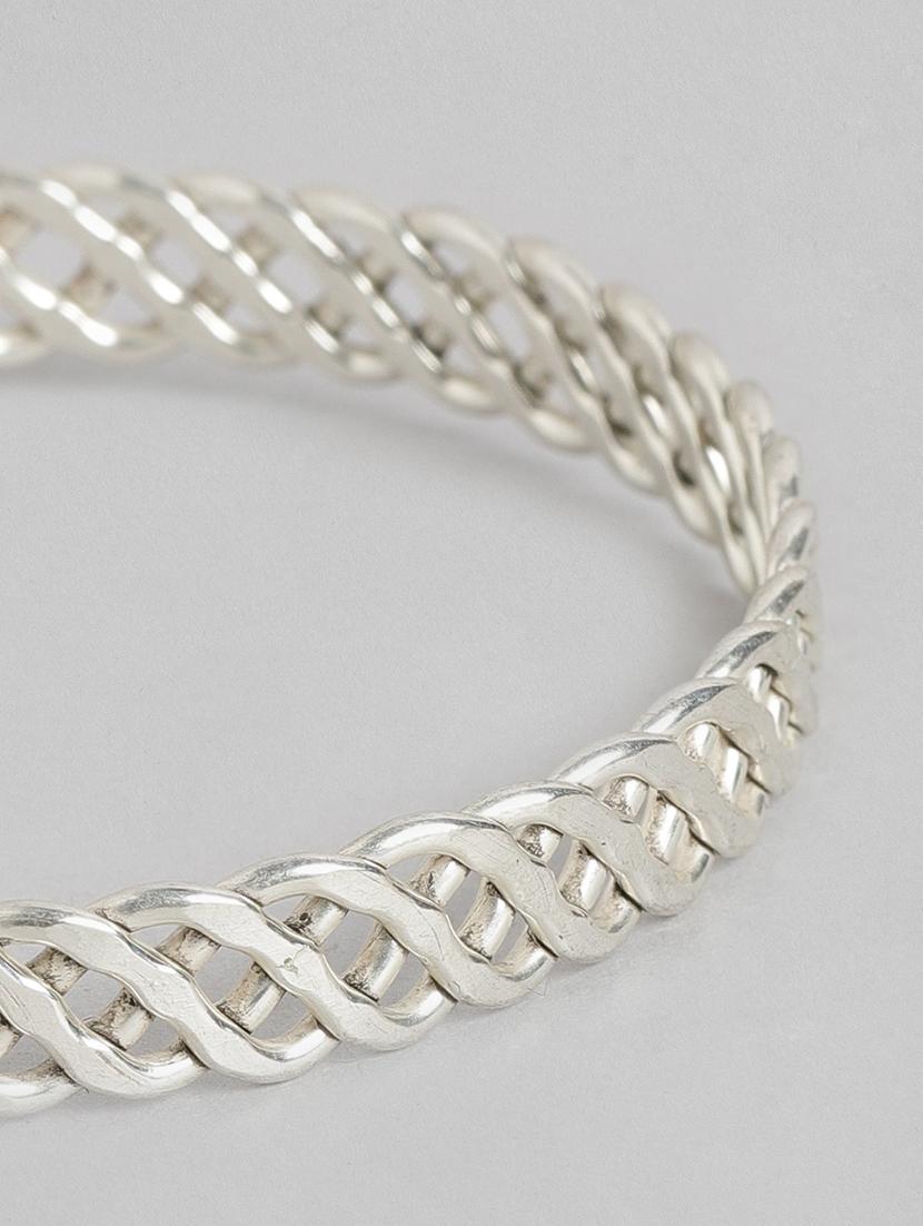 silver metal bangle bracelet - 19166892 - Standard Image - 2