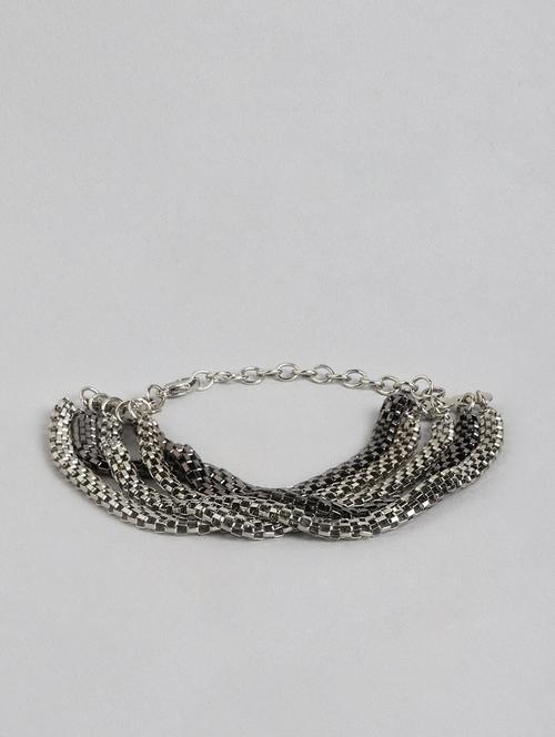 silver metal bangle bracelet - 19166908 - Standard Image - 0