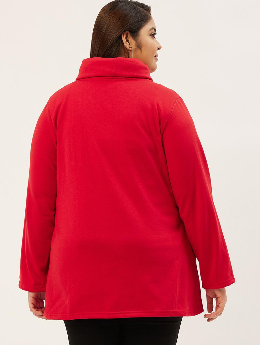 red cotton blend plus sweatshirt - 19167562 - Standard Image - 2