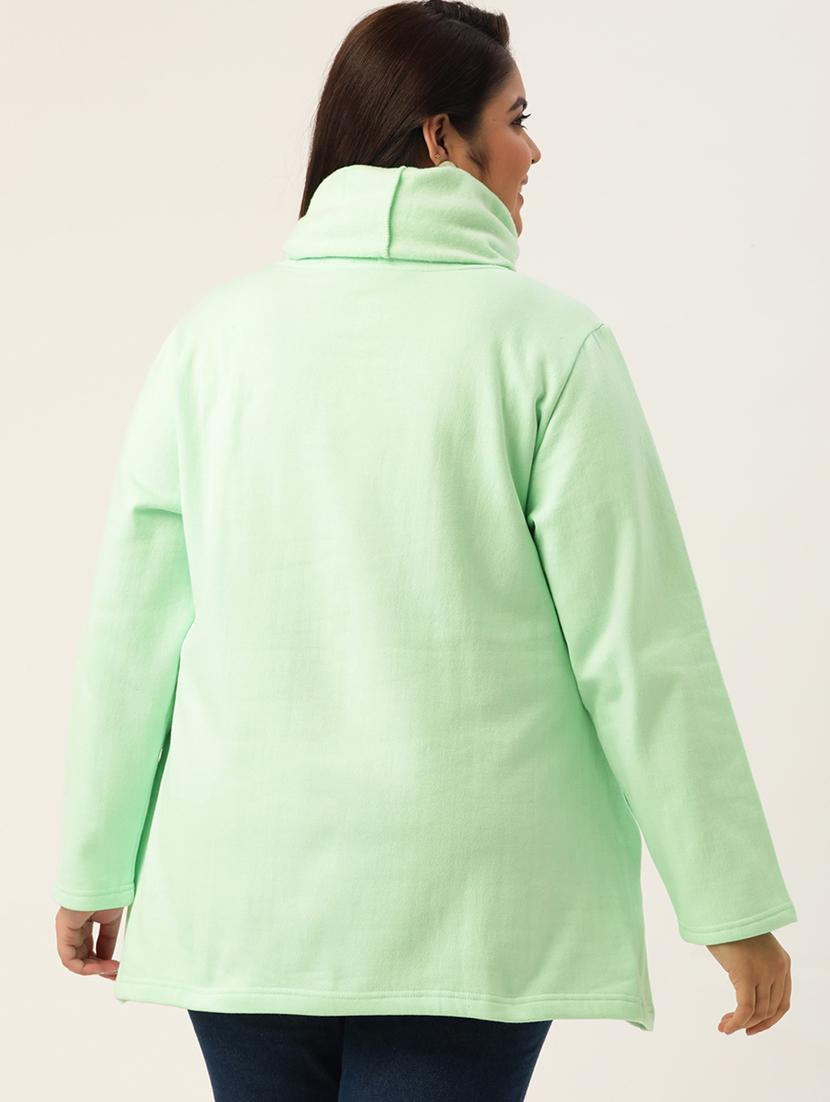 green cotton blend plus sweatshirt - 19167565 - Standard Image - 2