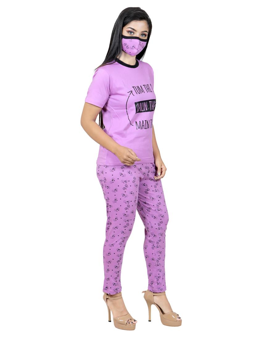 round neck printed nightwear set - 19167575 - Standard Image - 2