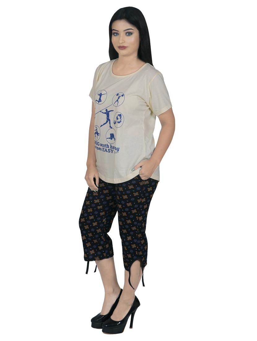 round neck printed nightwear set - 19167597 - Standard Image - 2
