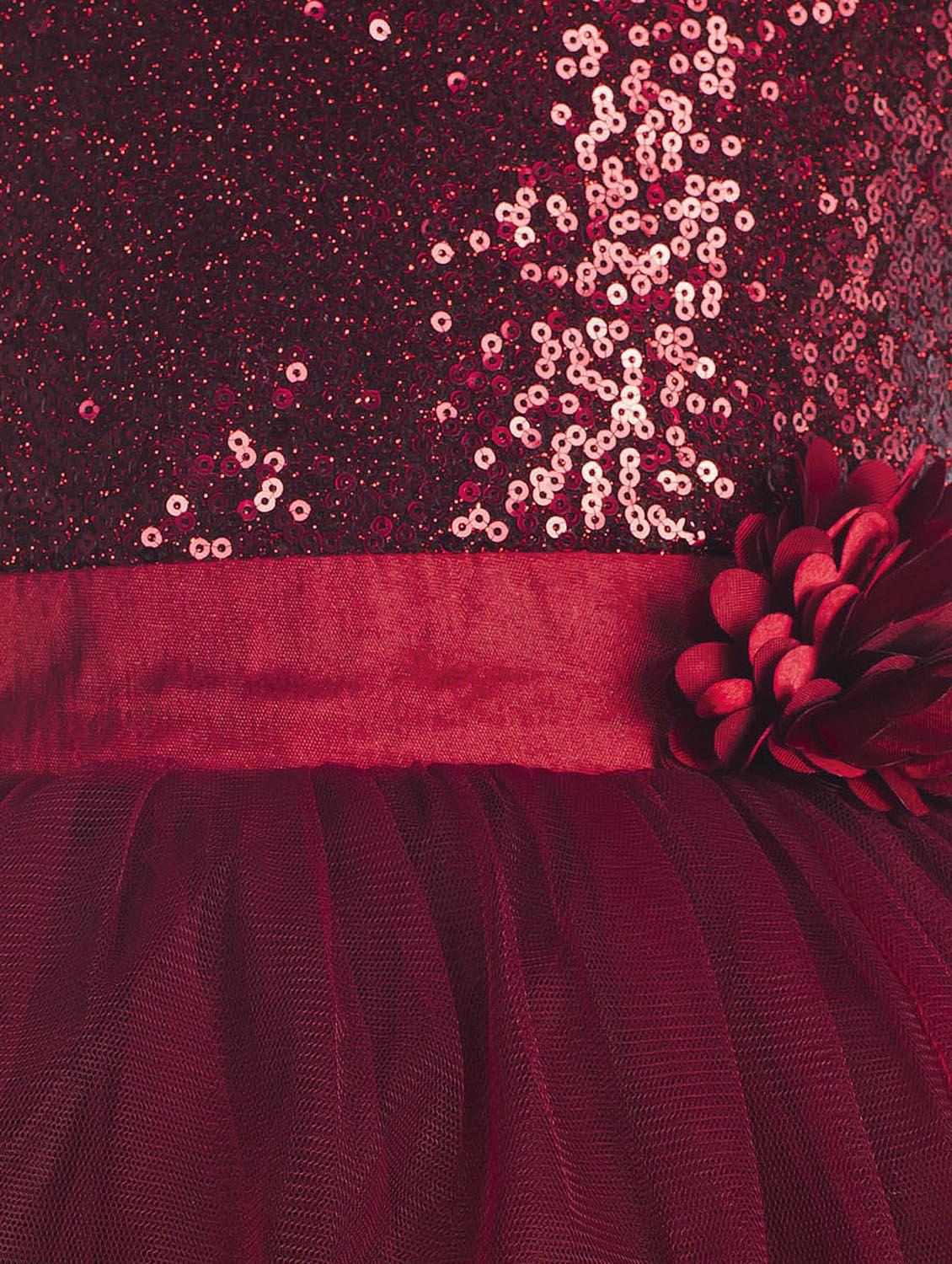 red coloured sequin frock - 19169056 - Standard Image - 2