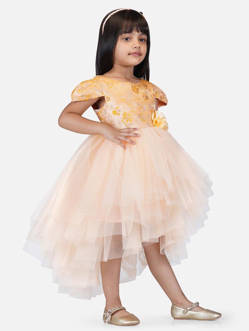 beige net frock - 19169154 - Standard Image - 2