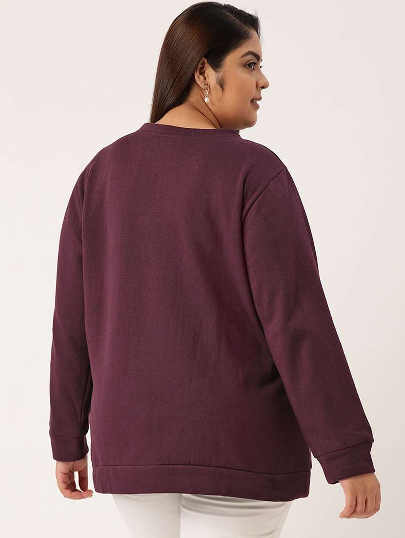 purple cotton blend plus sweatshirt - 19169458 -  Standard Image - 2