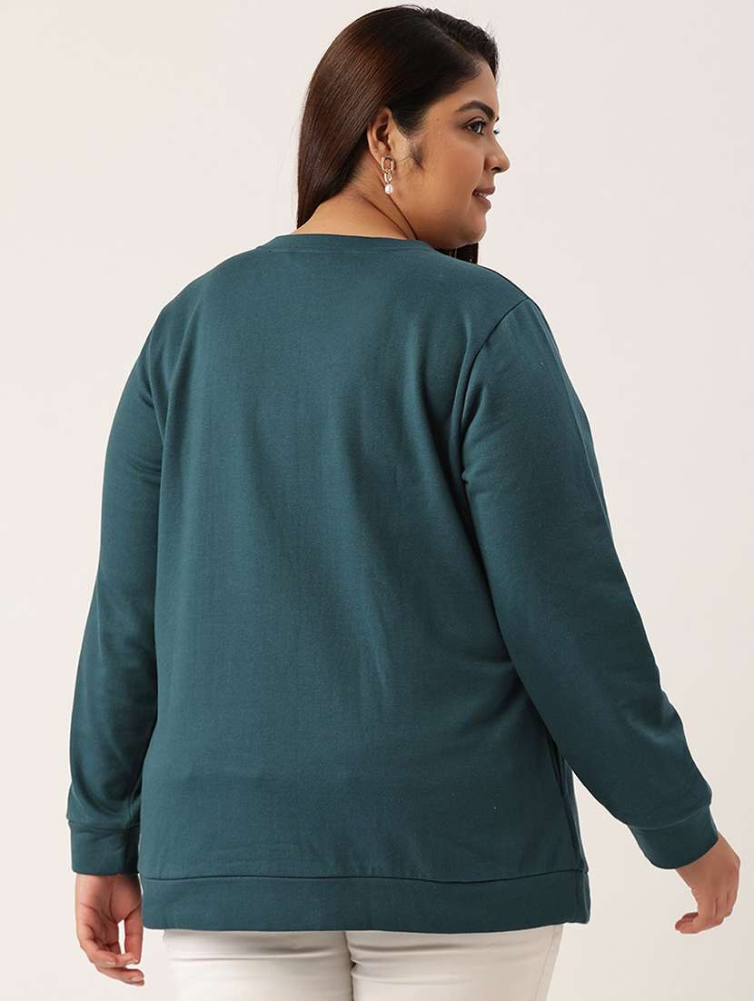round neck solid plus sweatshirt - 19169459 -  Standard Image - 2