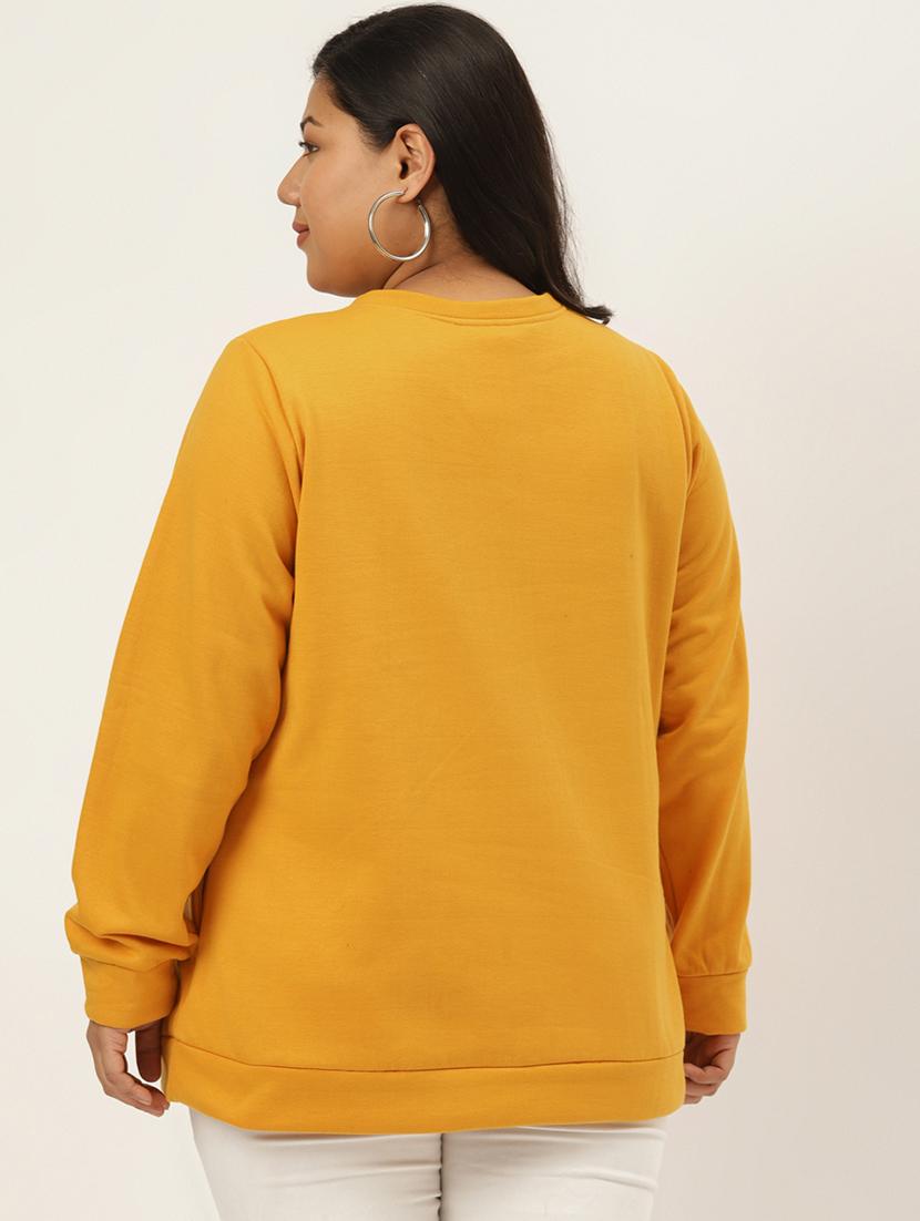 yellow cotton blend plus sweatshirt - 19169461 - Standard Image - 2