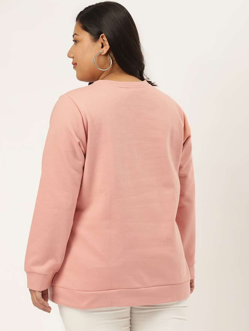 pink cotton blend plus sweatshirt - 19169462 -  Standard Image - 2