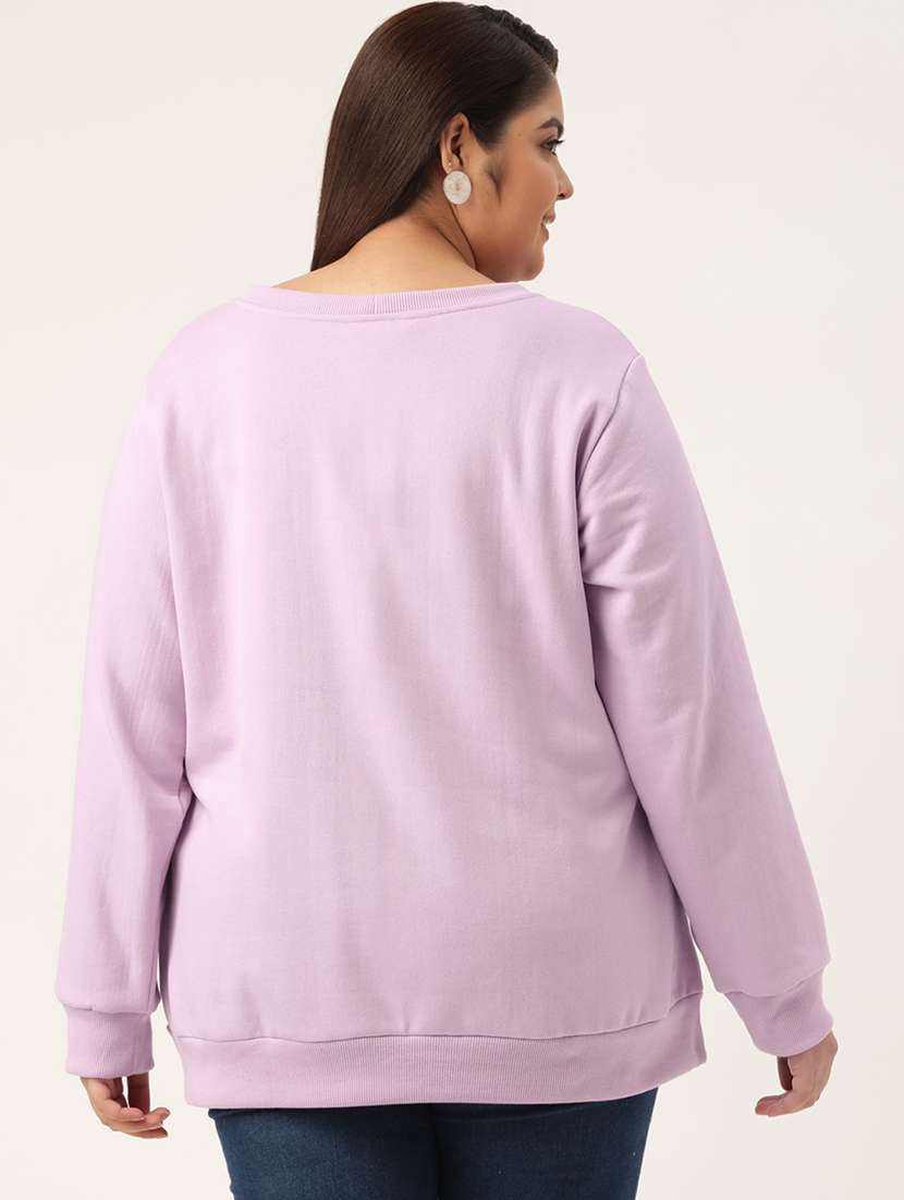 round neck solid plus sweatshirt - 19169465 - Standard Image - 2