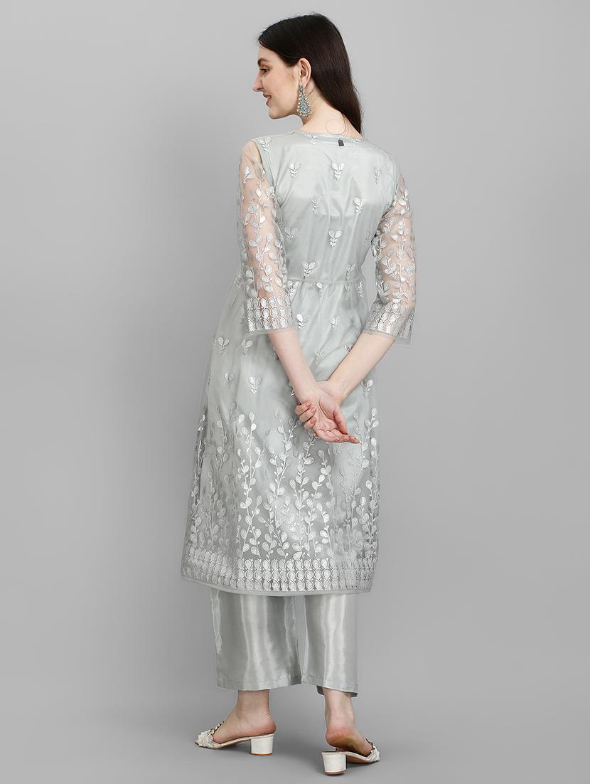 embroidered kurta pant set - 19169557 - Standard Image - 2