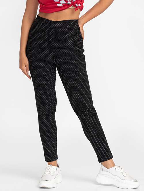 women printed cigarette trouser - 19169677 - Standard Image - 0