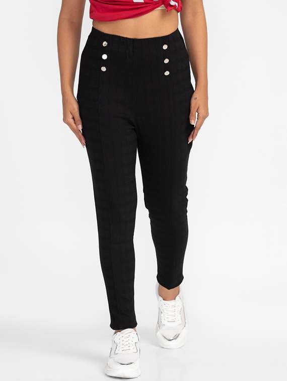 women checkered high rise jegging - 19169685 - Zoom Image - 0