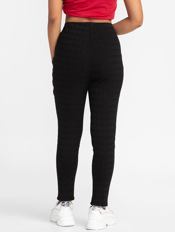 women checkered high rise jegging - 19169685 - Standard Image - 2