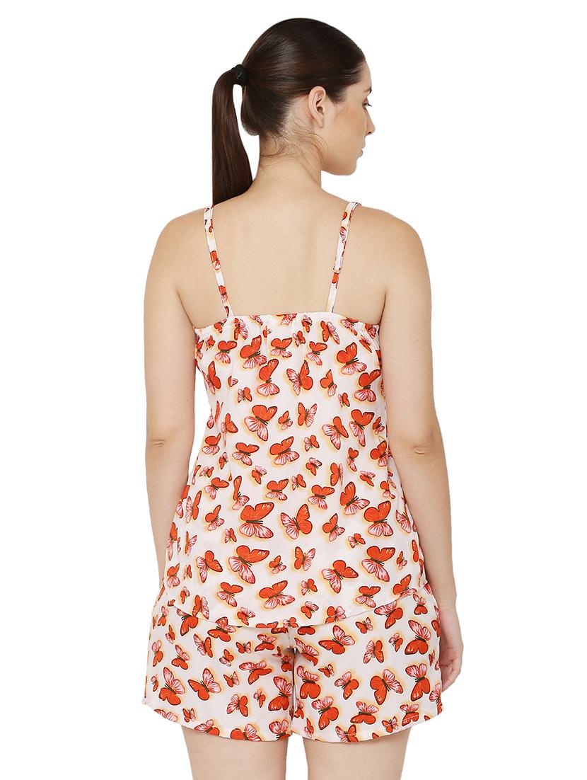 orange two piece printed nightwear set - 19170989 - Standard Image - 2