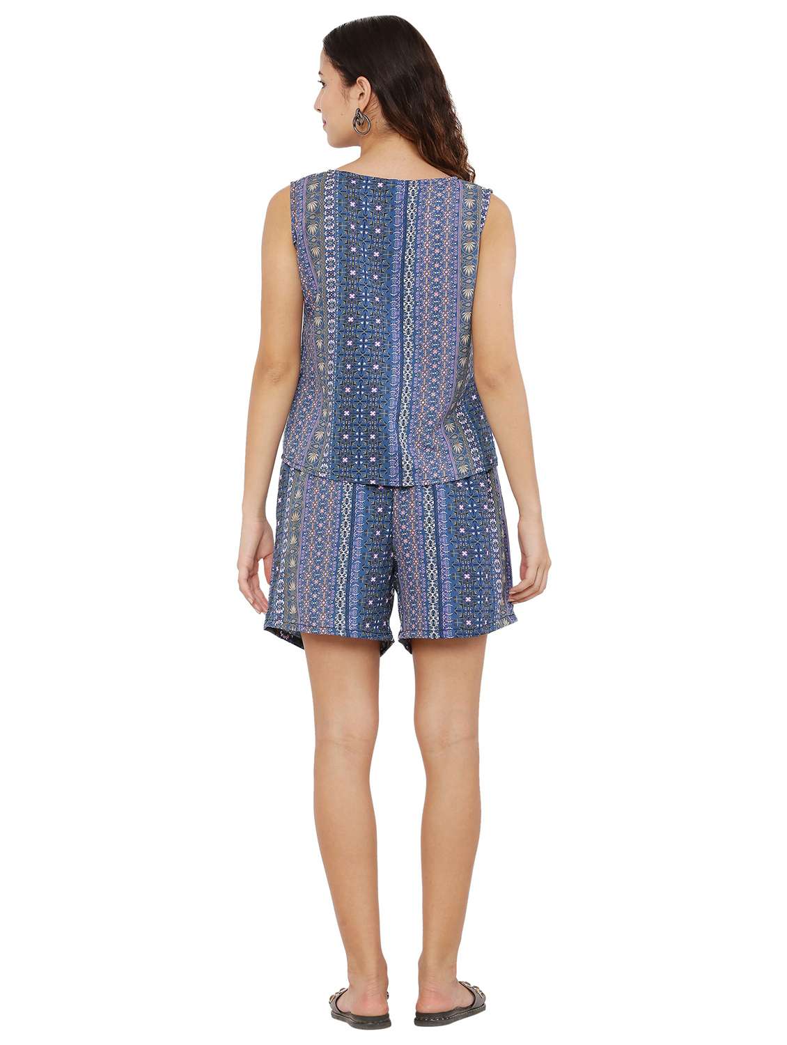 Printed Top And Short Nightwear Set - 19171106 -  Standard Image - 2