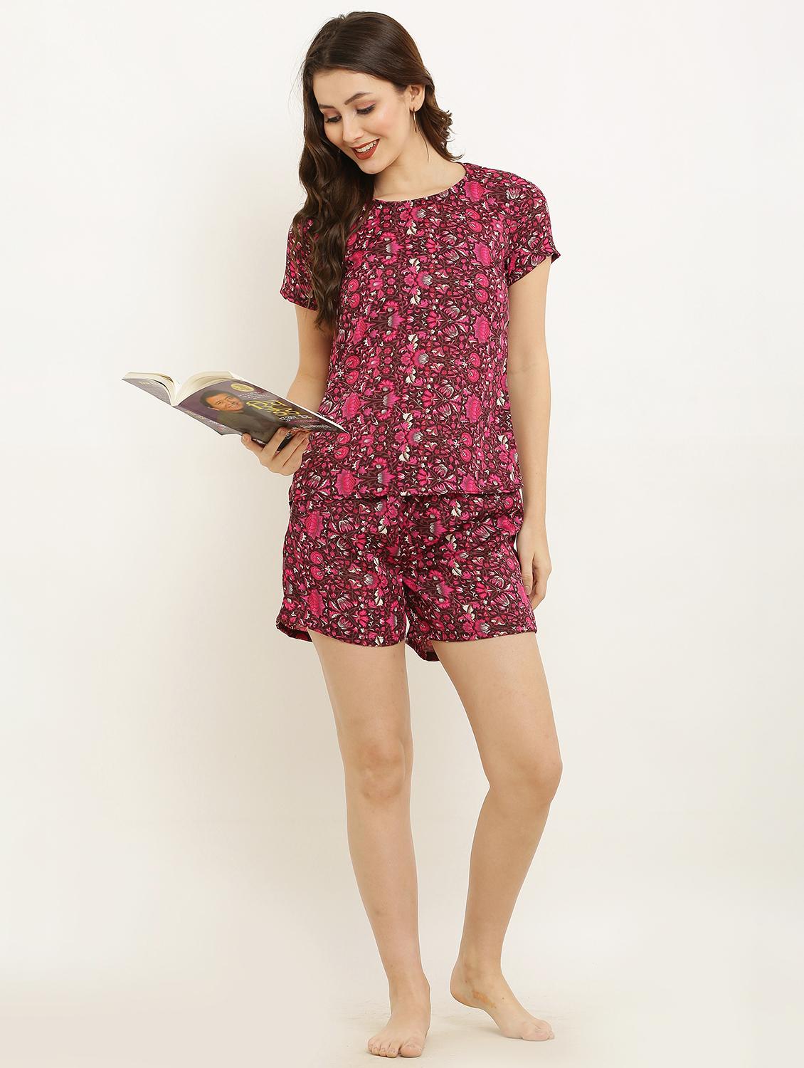 multi colourede two piece printed nightwear set - 19171127 - Standard Image - 2