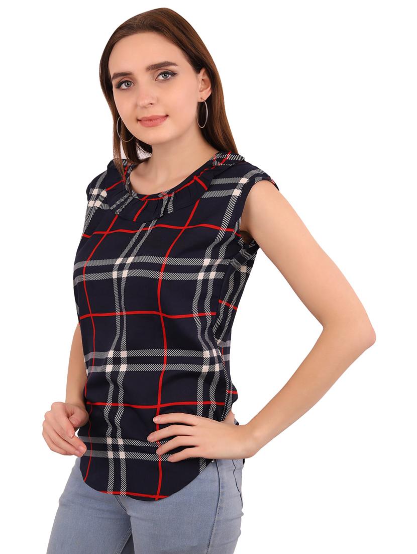 blue crepe regular top - 19171250 - Standard Image - 2