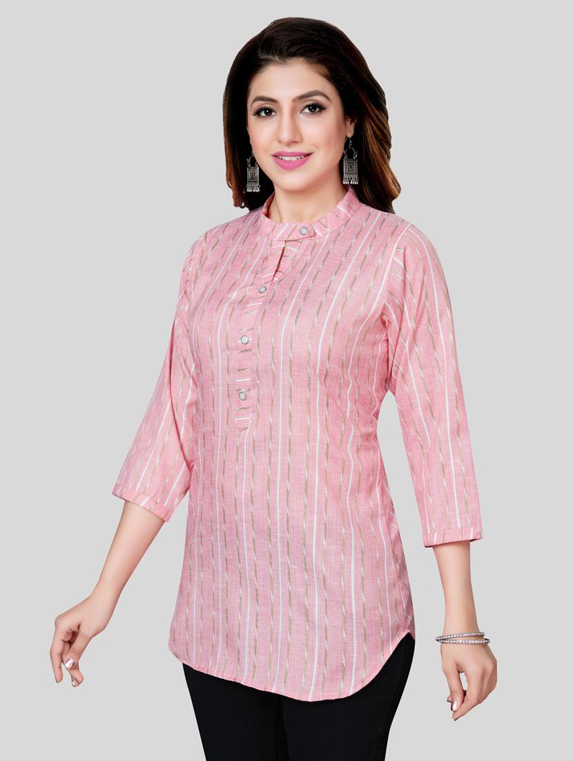 pink rayon straight kurti - 19172746 - Standard Image - 2