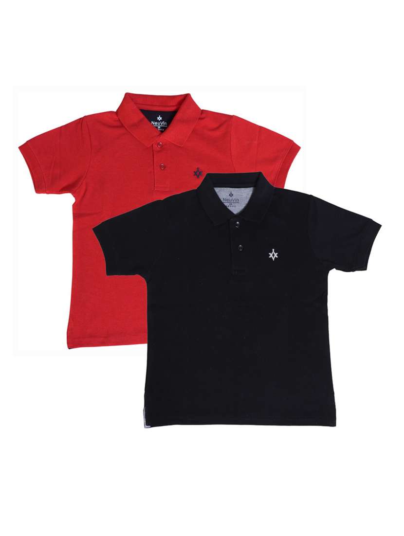 boys pack of 2 solid t-shirt 