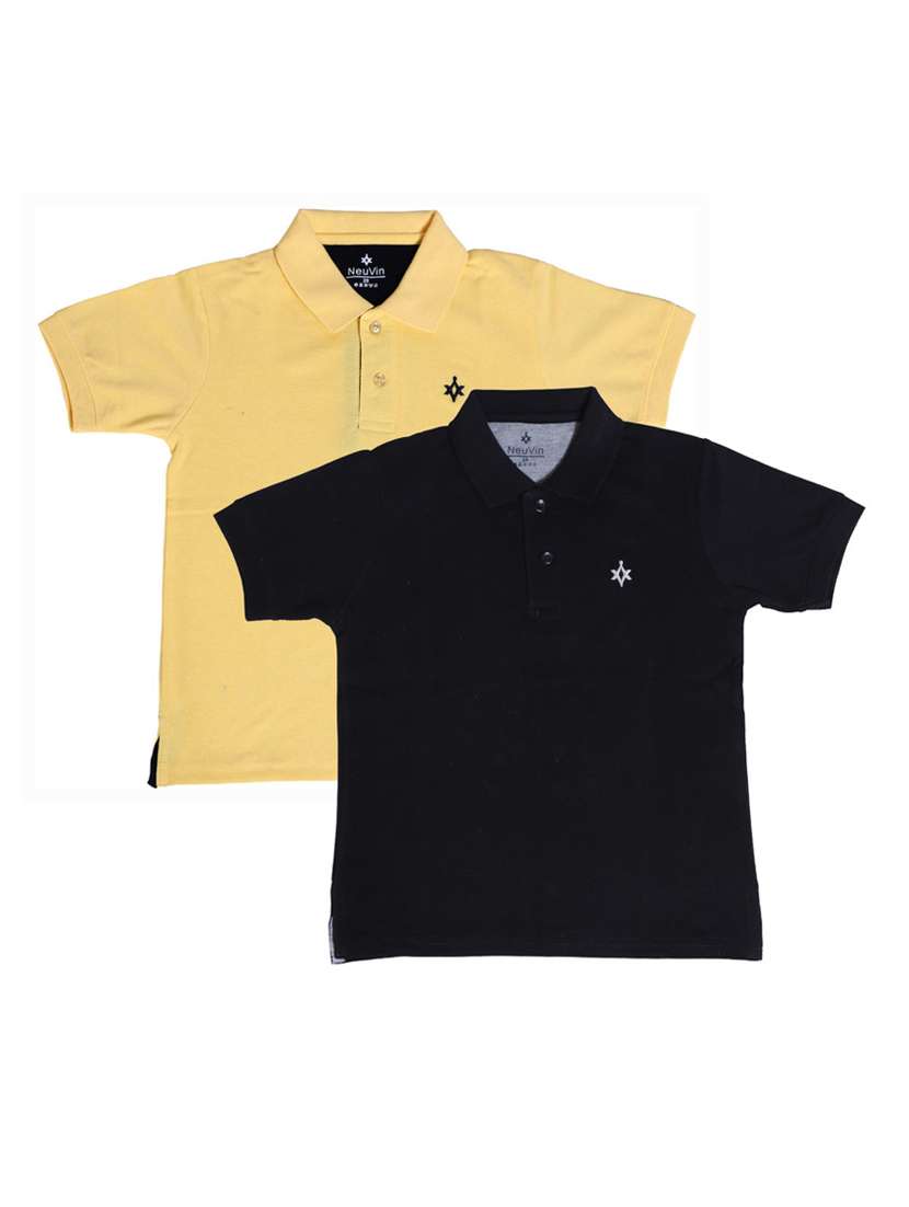 boys pack of 2 solid t-shirt 