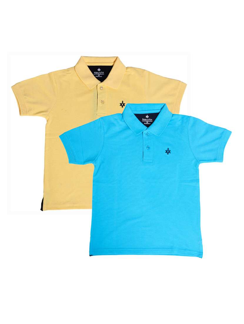 boys pack of 2 solid t-shirt 
