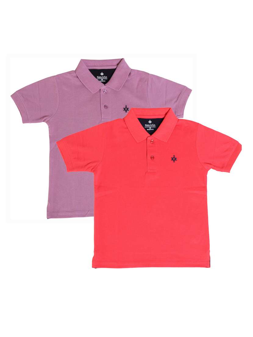 boys pack of 2 solid t-shirt 