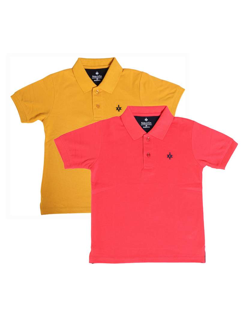 boys pack of 2 solid t-shirt 