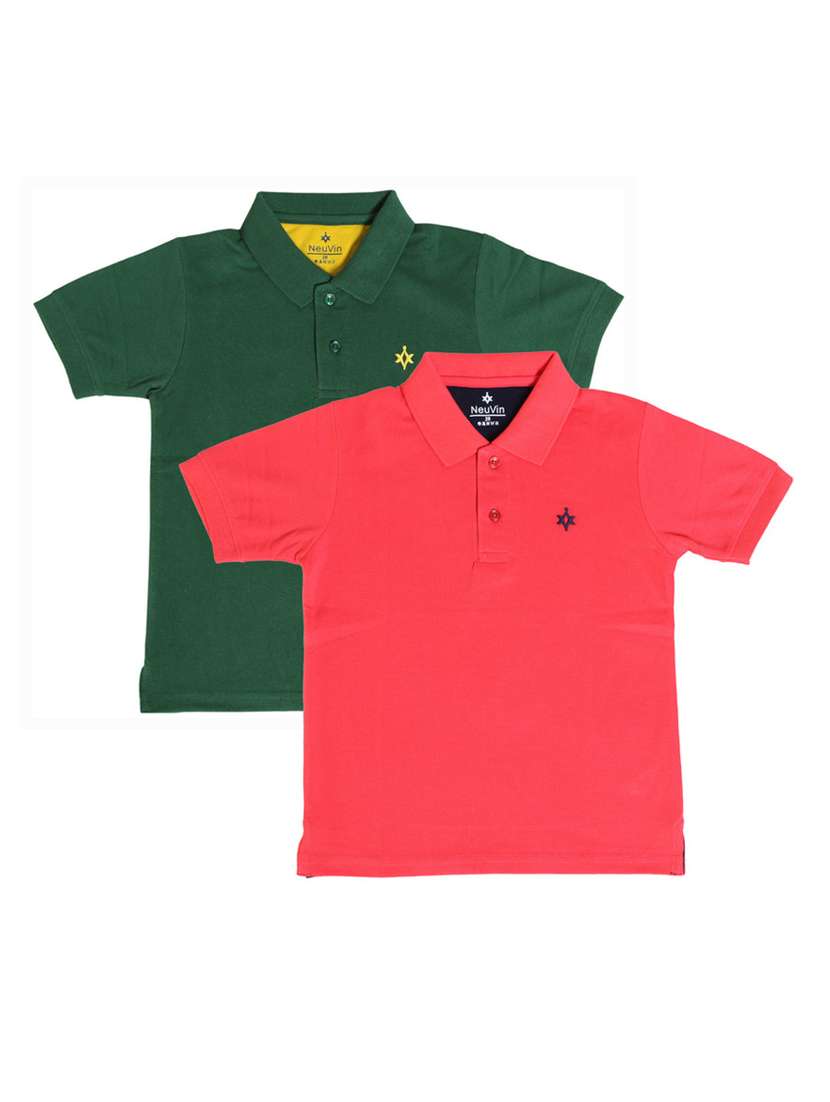 boys pack of 2 solid t-shirt 