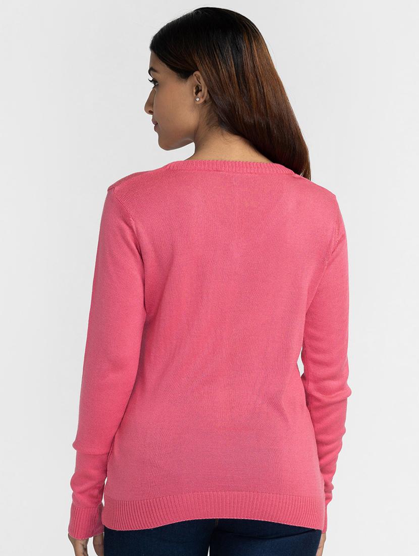 v-neck solid regular pullover - 19172932 - Standard Image - 2