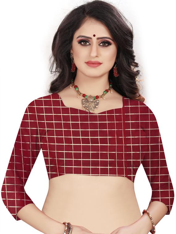 maroon art silk kanjivaram saree with blouse - 19173016 - Standard Image - 2