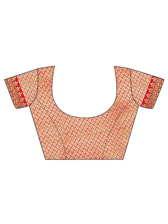 red art silk kanjivaram saree with blouse - 19173095 - Standard Image - 2