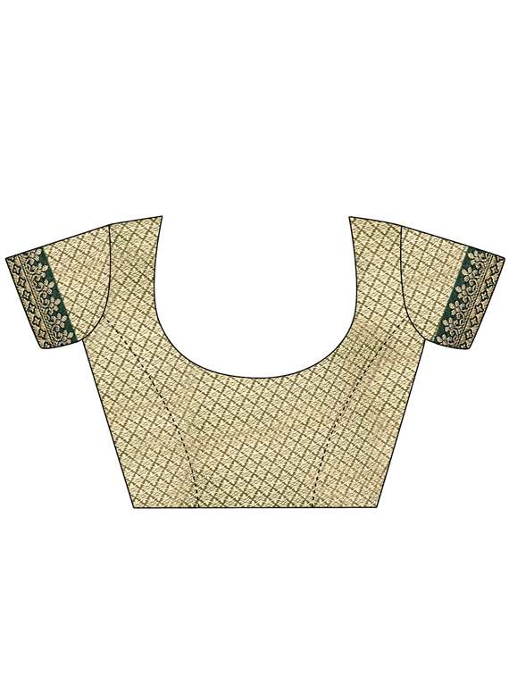 dark green art silk kanjivaram saree with blouse - 19173096 -  Standard Image - 2