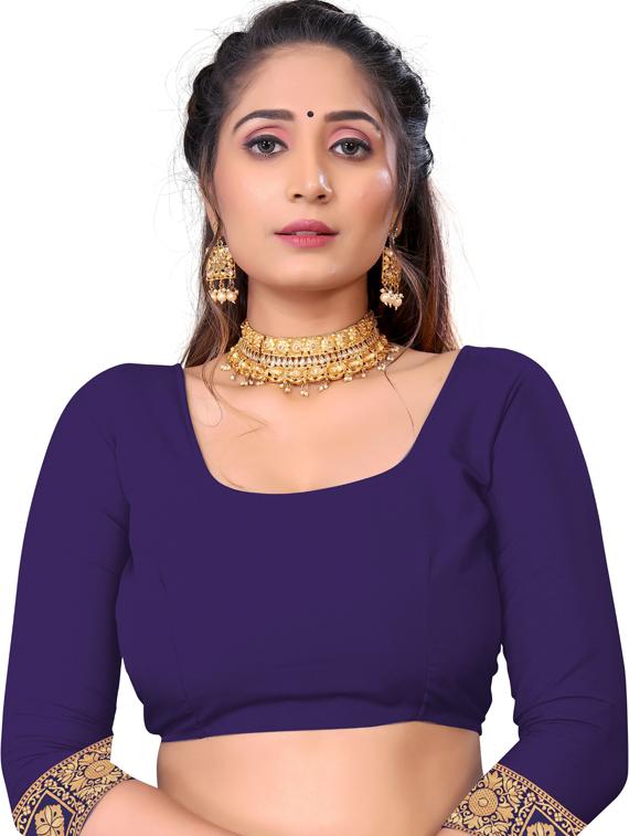 blue art silk kanjivaram saree with blouse - 19173098 - Standard Image - 2