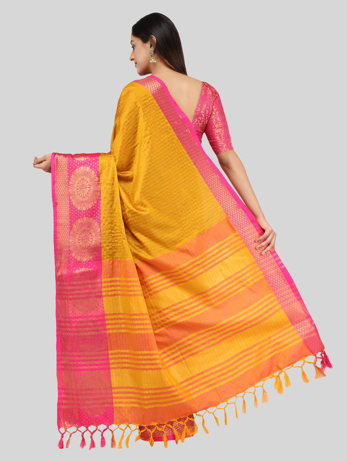 self design woven saree with blouse - 19175820 - Standard Image - 2