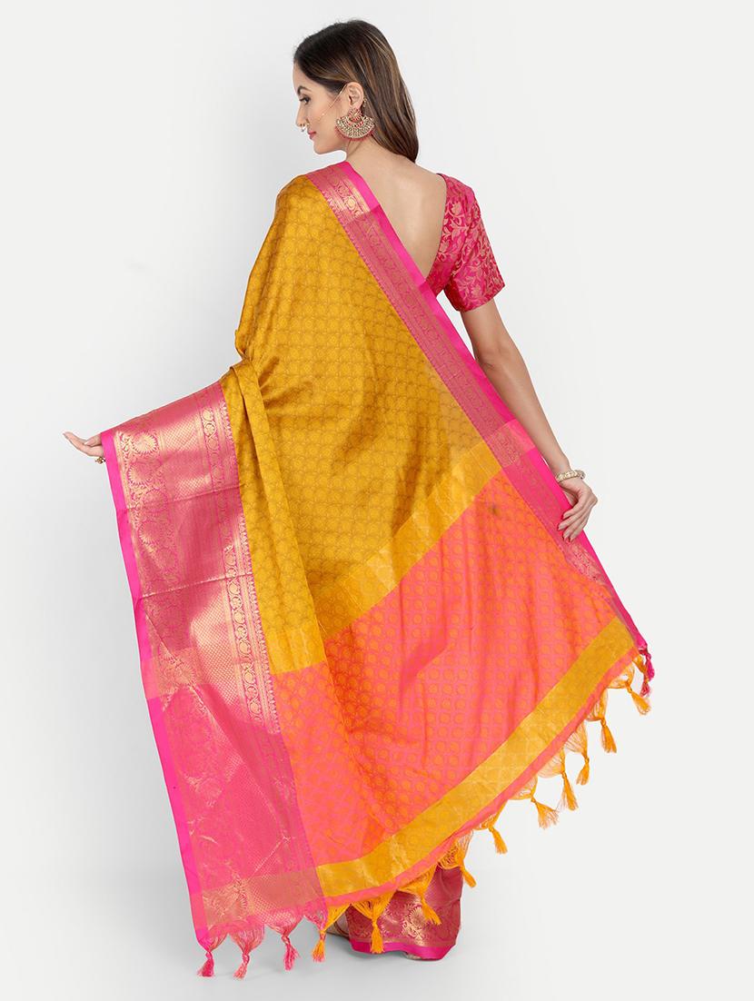 self design woven saree with blouse - 19175996 - Standard Image - 2